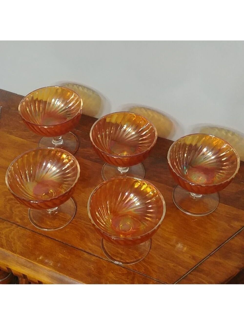 Vintage Carnival Glass Dessert Cups (set of 4) Only 4 in set
